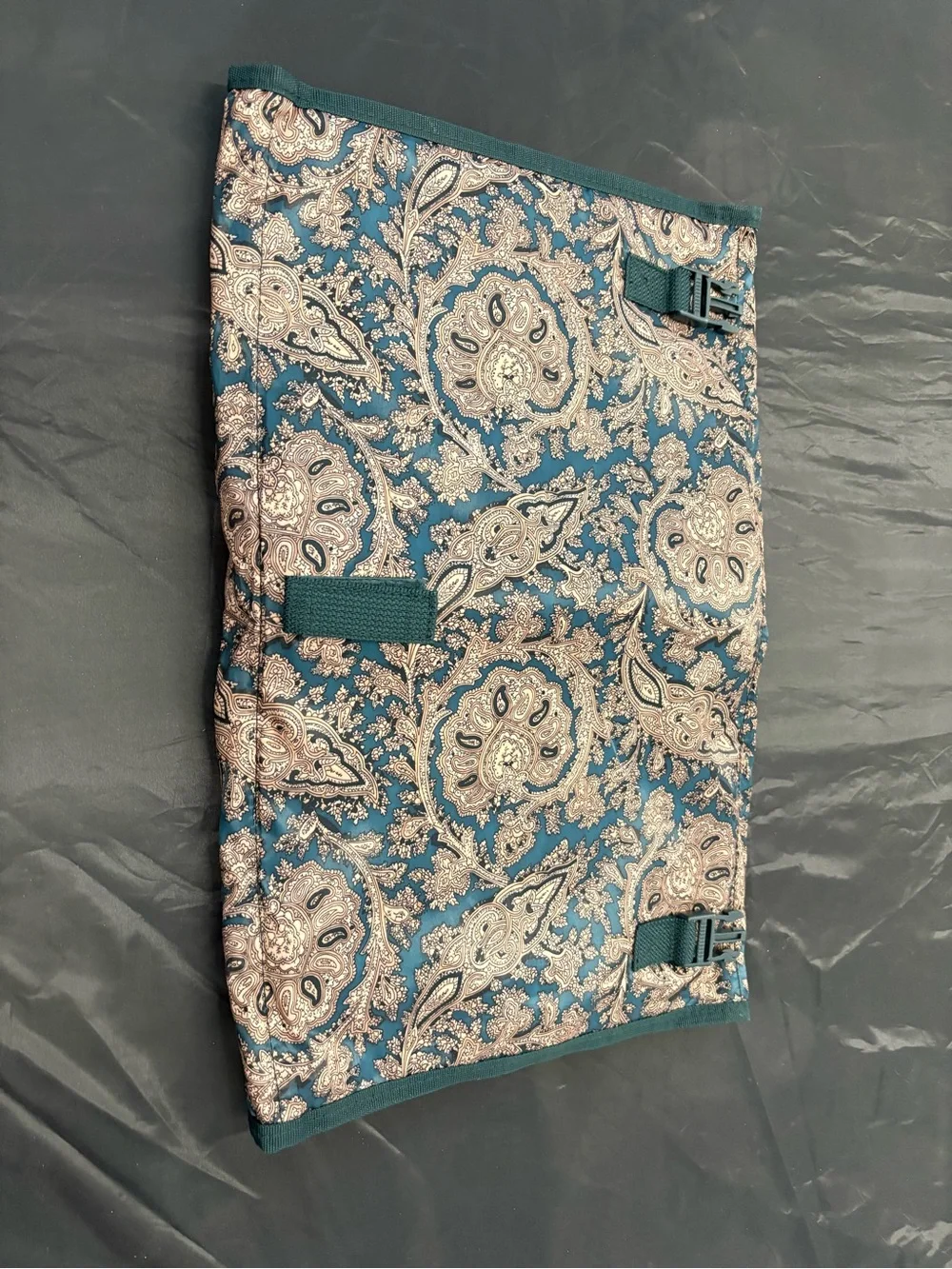 Teal Paisley Quilted Garment Bag